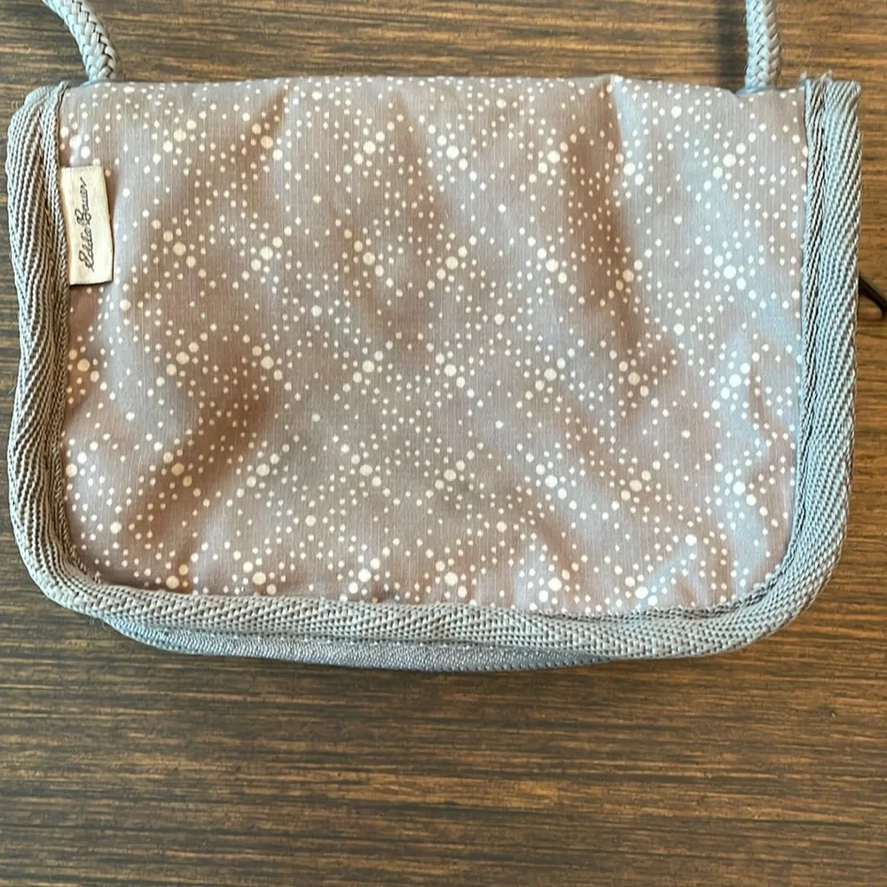 EDDIE BAUER ACTIVEWEAR CROSSBODY ORGANIZER MINI BAG Gray Cream Utility Pockets